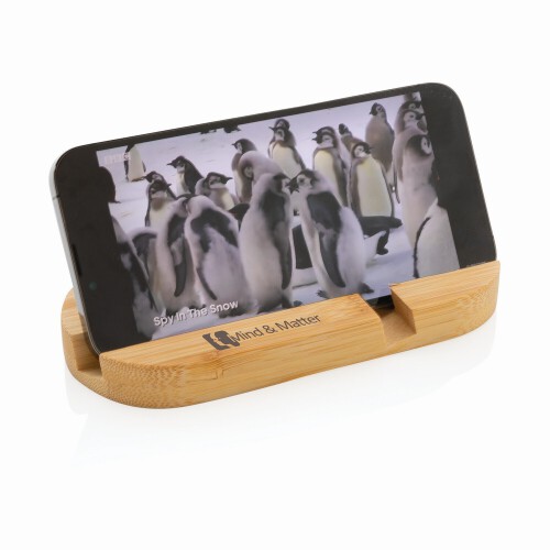 Bambusowy stojak na telefon, tablet biały P301.379 (5)