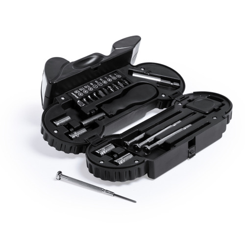 Zestaw narzędzi "motocykl" 21 el., latarka 4 LED Czarny V9718-03 