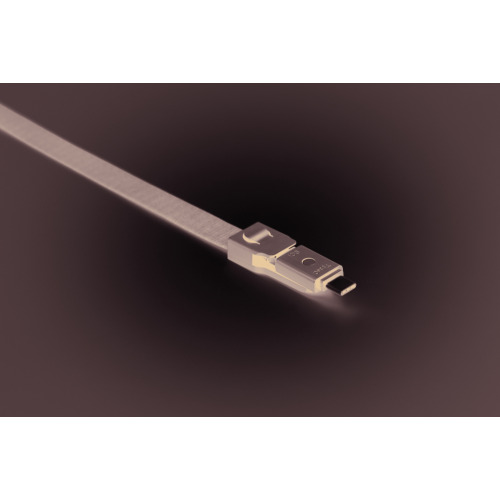 Smycz z kablem 3 w 1 Czarny MO9889-03 (6)