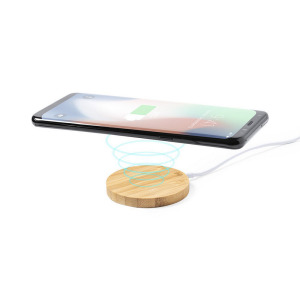 Magnetyczna bambusowa ładowarka bezprzewodowa 10W, stojak na telefon