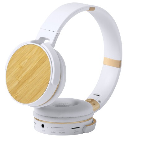 Bambusowe bezprzewodowe słuchawki nauszne brązowy V0366-16 (2)