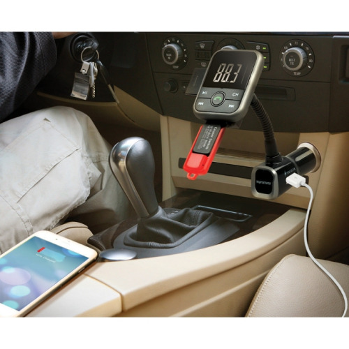 Transmiter FM z wbudowanym portem USB Złoty EG 009998 (2)