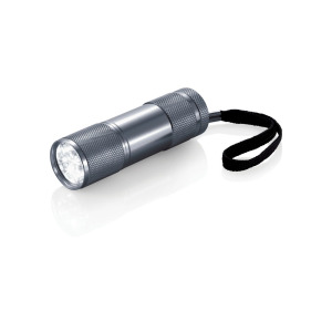 Latarka 9 LED Quattro Szary