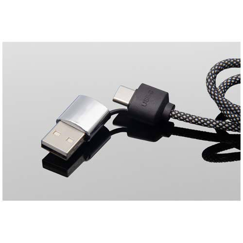 SCX.design C33 kabel do ładowania typu C o mocy 60 W z podwójnym podświetlanym logo Melanż czarny 2PX21390 (6)