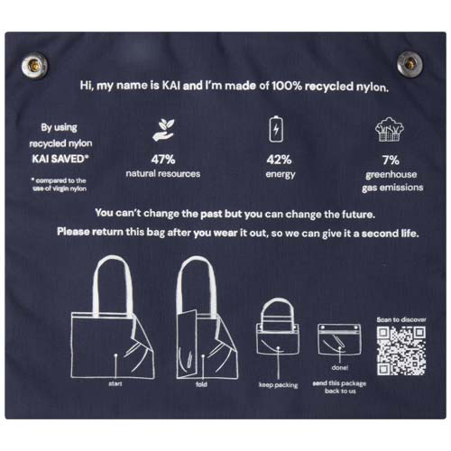 Kai okrągła torba na zakupy z recyklingu z certyfikatem GRS Granatowy 12071355 (4)