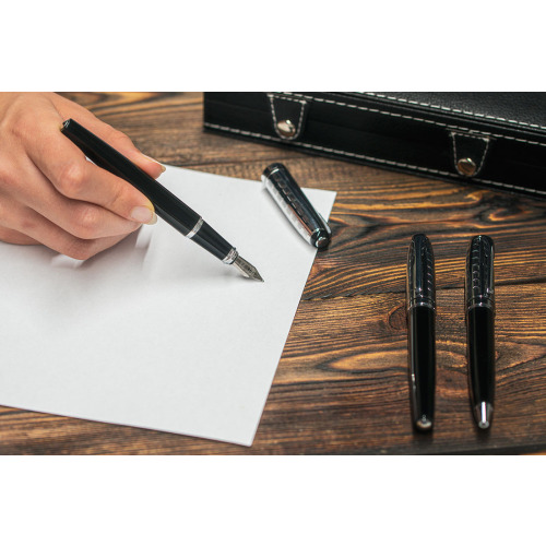 Zestaw piśmienny długopis, pióro kulkowe i wieczne Mark Twain MATTHIAS Czarny 1346303 (2)