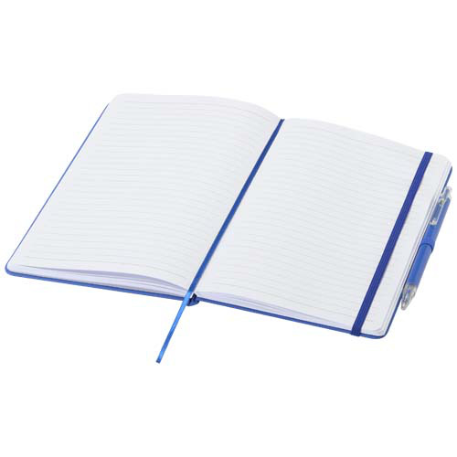 Zestaw Spectrum: długopis i notes A5 wykonany z materiałów z recyklingu Królewski niebieski 10740253 (4)