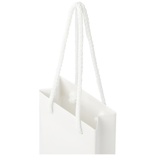 Ręcznie robiona torba z papieru integra z plastikowymi uchwytami – 9,5 x 4 x 17 cm Biały 1ZB00801 (5)