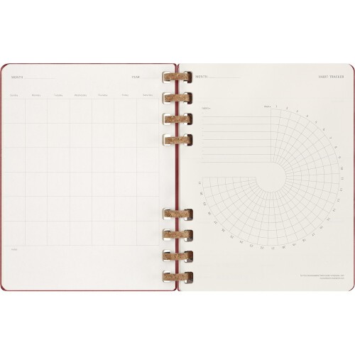 Spiralny kalendarz MOLESKINE Undated Life czerwony VM690-05 (13)