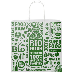 Torba z papieru Kraft ze skręconymi uchwytami – 31 x 12 x 31 cm
