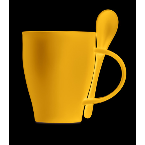 Kubek z łyżeczką, 300 ml Granatowy MO6255-04 (4)