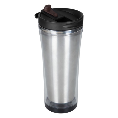 Kubek podróżny 400 ml, miejsce na kartkę z nadrukiem full colour Srebrny V4996-32 (1)