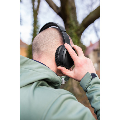 Składane bezprzewodowe słuchawki nauszne ANC | Riguel czarny V1384-03 (11)