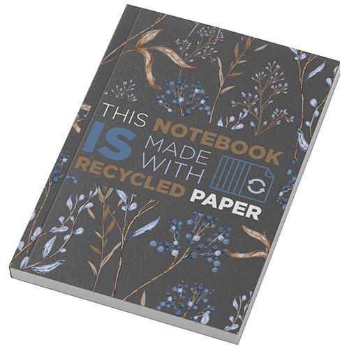 Notatnik A6 Novella Austen z miękkiej okładki z materiału z recyklingu, 100 kartek Ciemnografitowy 21026290 