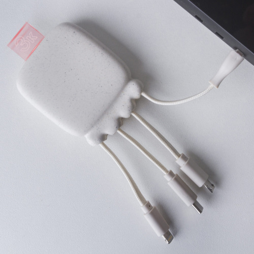 3192 | Xoopar Octopus Gamma 2 Bio Charging cable with 3.000mAh Powerbank Biały LT41410-N0001 (5)