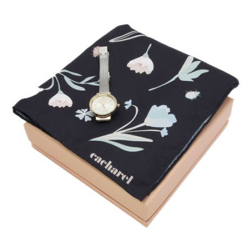 Zestaw upominkowy Cacharel apaszka i zegarek - CFM438G + CMN492C Czarny CPMN438A 