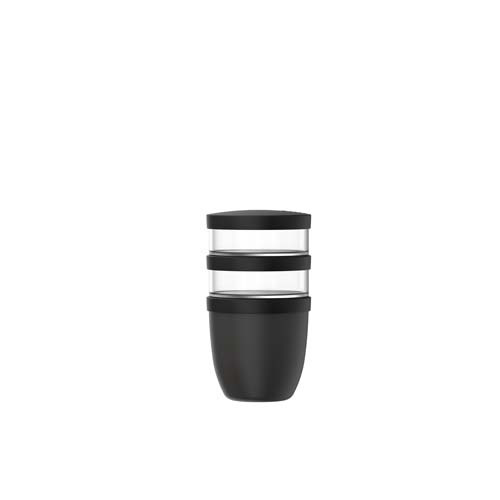 Mepal Ellipse 3-częściowy izolowany pojemnik na lunch o pojemności 500 ml + 2 x 200 ml Czarny 11314390 (1)