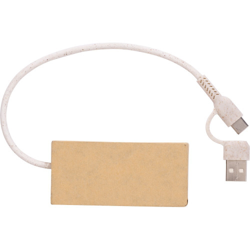 Hub USB 2.0 z papieru z recyklingu Brązowy V1227-16 (2)