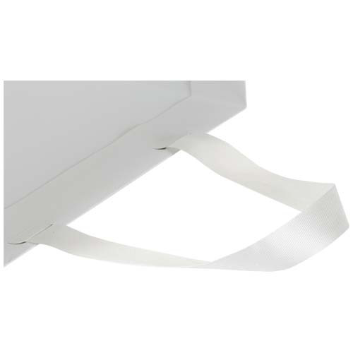 Torba papierowa Smartfold 210 g/m² z uchwytami ze wstążki i matowym laminowaniem – 24 x 10 x 32 cm Biały 1ZM01701 (4)