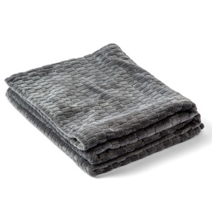 Kosta Linnewafveri Fleece Plaid Jaquard 130x170 cm Ciemnoszary