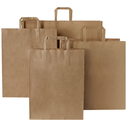 Torba z papieru Kraft z płaskimi uchwytami – 34 x 20 x 35 cm Kraftowy brąz 1PQ00706 (5)