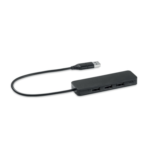 Hub USB-C 4 porty USB Czarny MO6811-03 