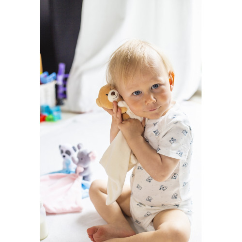 Pluszowy mini kocyk miś | Softy Jasnobrązowy HE769-18 (1)