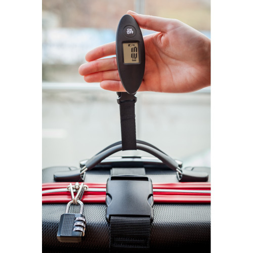 Zestaw podróżny Mauro Conti, cyfrowa waga do bagażu, pas do walizki, kłódka podróżna | Abigail Czarny V4999-03 (1)