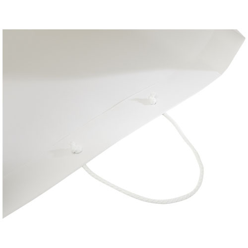 Ręcznie robiona torba z papieru integra z plastikowymi uchwytami – 45 x 10 x 35 cm Biały 1ZB01201 (6)