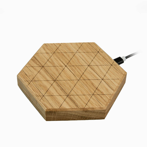 Ładowarka indukcyjna Slim Hexagon Drewniany - dąb BWD06722 