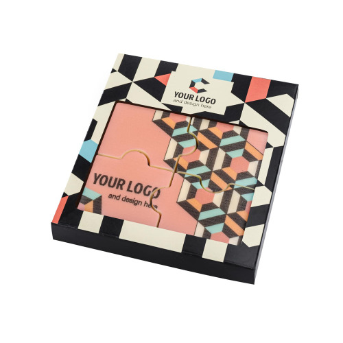 Zestaw czekoladek z nadrukiem Puzzle 4 sztuki Wielokolorowy S0048 