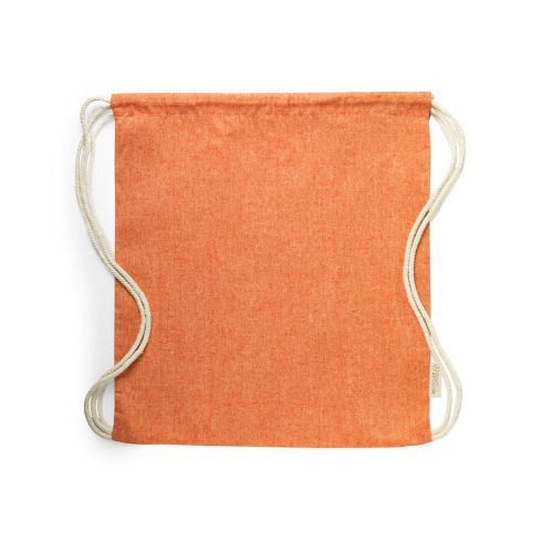 Worek ze sznurkiem z bawełny z recyklingu Pomarańczowy V8168-07 (1)