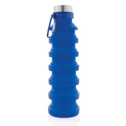 Składana butelka sportowa 550 ml z karabińczykiem niebieski P432.625 (4)