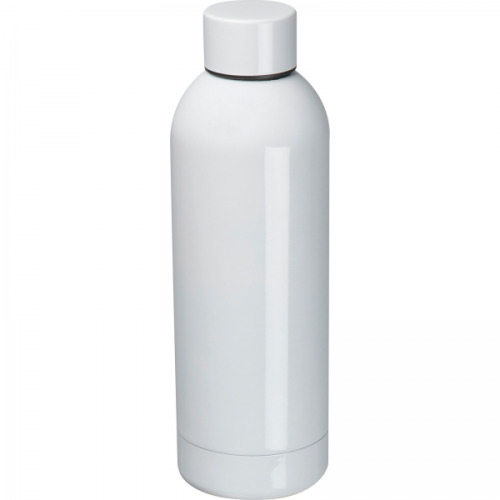 Butelka termiczna stalowa 550 ml ze stali z recyklingu SARA Biały 8382406 