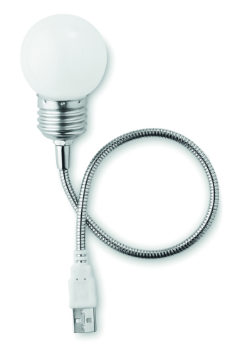 Lampka USB w kształcie żarówk biały MO8616-06 (1)