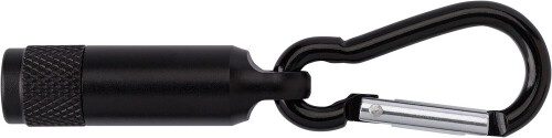 Mini latarka 1 LED z karabińczykiem czarny V7255-03 (1)