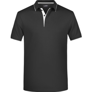 Koszulka Polo Męska z Kontrastem - Black & Red