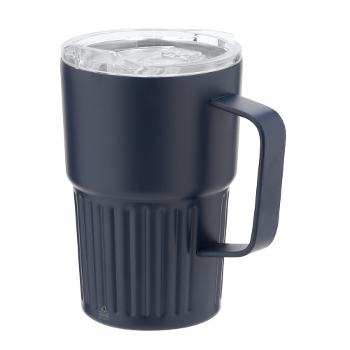 Kubek termiczny 450 ml ze stali nierdzewnej z recyklingu Granatowy VA685-04 