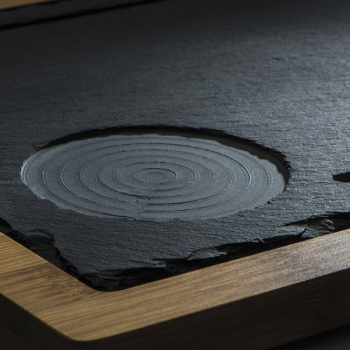 Taca bambusowa z łupkiem SERGIO Czarny 8055803 (6)