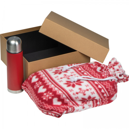Zestaw termos 500 ml i koc świąteczny WALTRAUD Czerwony 9382105 (2)