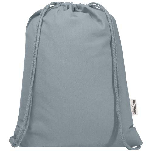Oregon Blend torba ściągana sznurkiem z materiału materiału z recyklingu, 140 g/m², 5 l, posiadająca certyfikat GRS Szary 12076182 (2)