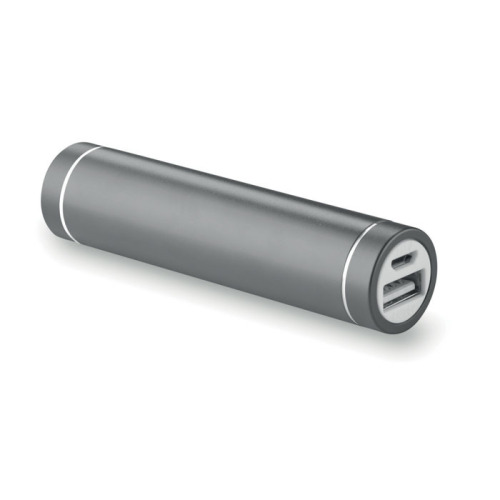 Powerbank w kształcie cylindra Tytanowy MO9032-18 