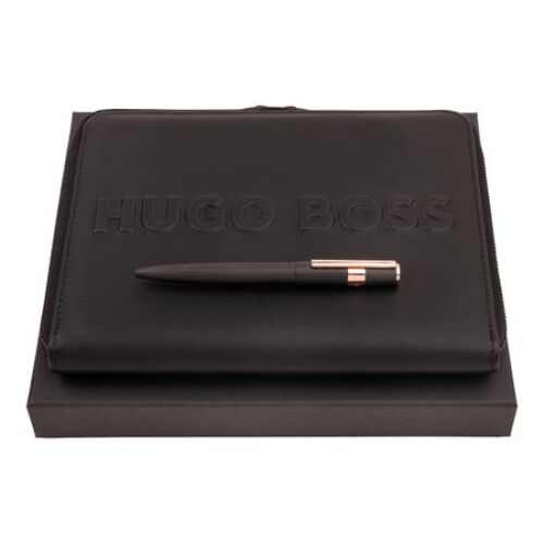 Zestaw upominkowy HUGO BOSS długopis i teczka A5 - HSV2854E + HTM209A Czarny HPBM285E 