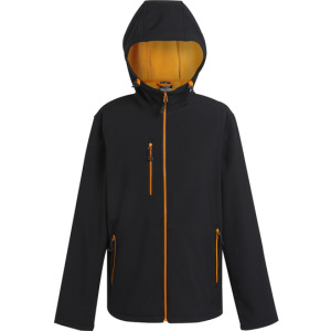 Kurtka Softshellowa Wiatroodporna Wodoodporna - Black & Lime
