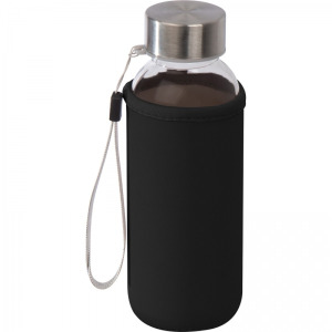 Butelka szklana z pokrowcem 300 ml LOTTE Czarny