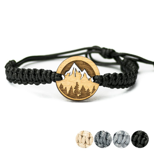 Bransoletka z elementem drewnianym Aniegre - Plecionka BWD03588 