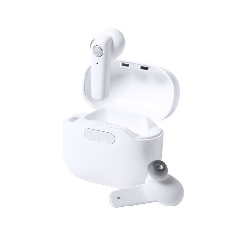 Bezprzewodowe słuchawki douszne w stacji ładującej ze sterylizacją UV-C Biały V0183-02 