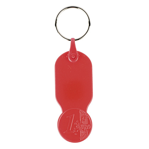 Plastikowy brelok z żetonem 1 € / Key01 Czerwony IP14070652 