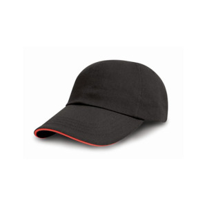 Czapka 5-panelowa Bawełniana - Black & Red