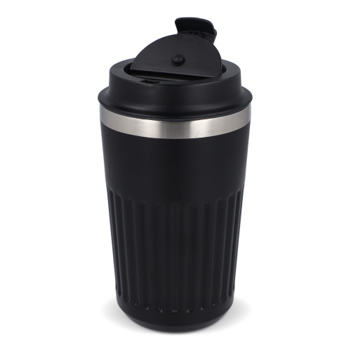 Termos na kawę ze stali nierdzewnej pochodzącej z recyklingu, 400 ml Czarny LT98698-N0002 (1)